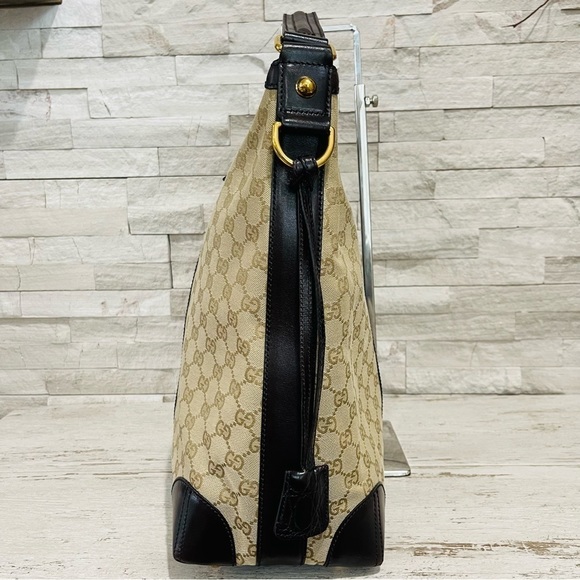 GUCCI Monogram Crocodile Web Medium Secret Hobo Dark Brown Leather Handbag - Picture 2 of 16